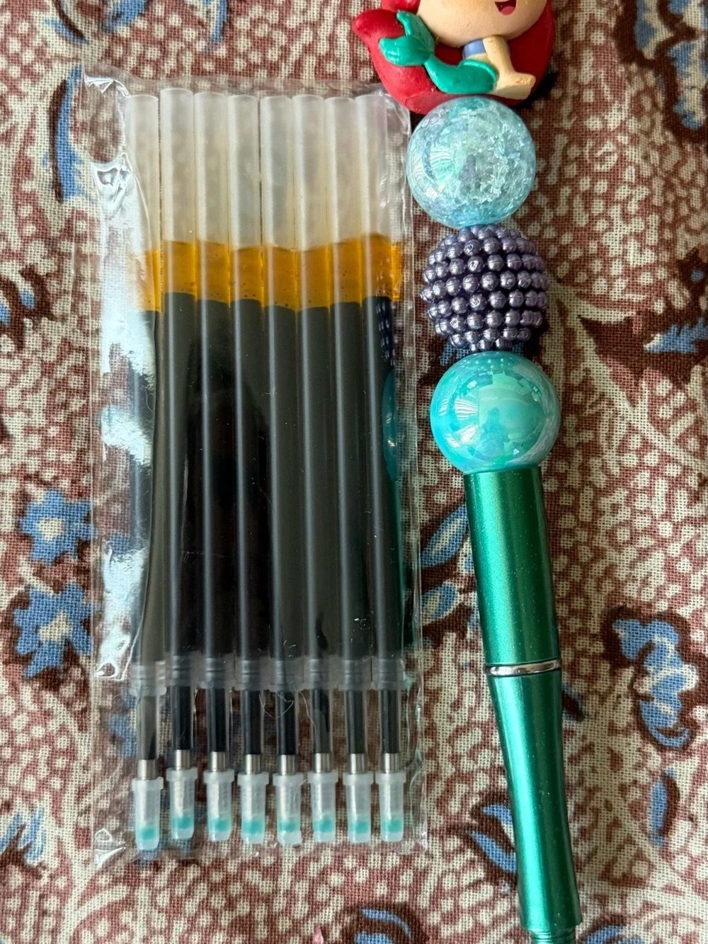 Doorable Mermaid Bead Top Pen - with extra pen refills